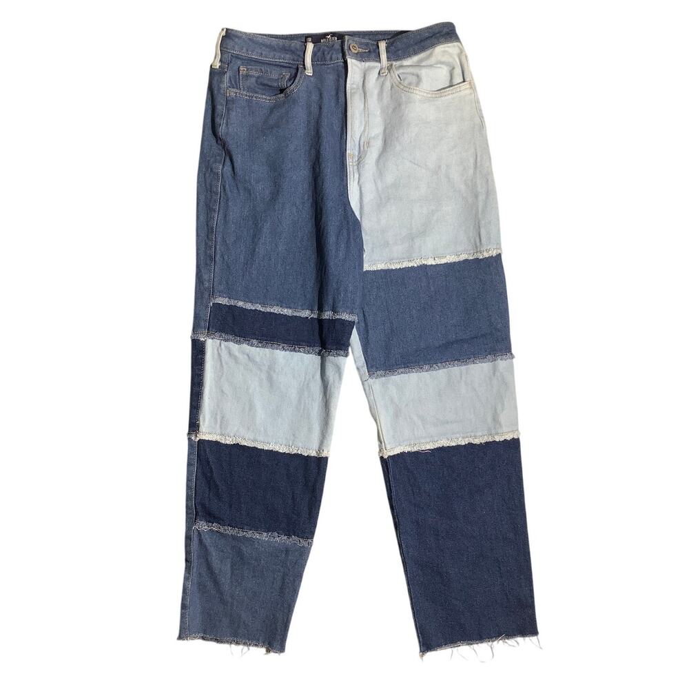 Hollister Women’s 11R 30W 27L High-Rise Straight Jeans — Y2K, Colorblock, Trendy